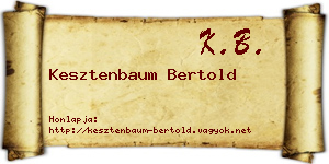 Kesztenbaum Bertold névjegykártya